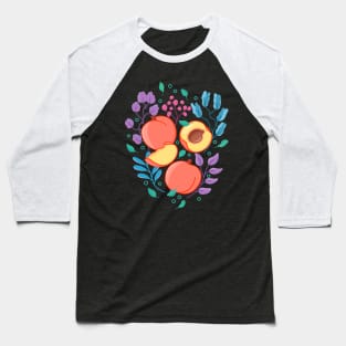 Peach Floral Baseball T-Shirt